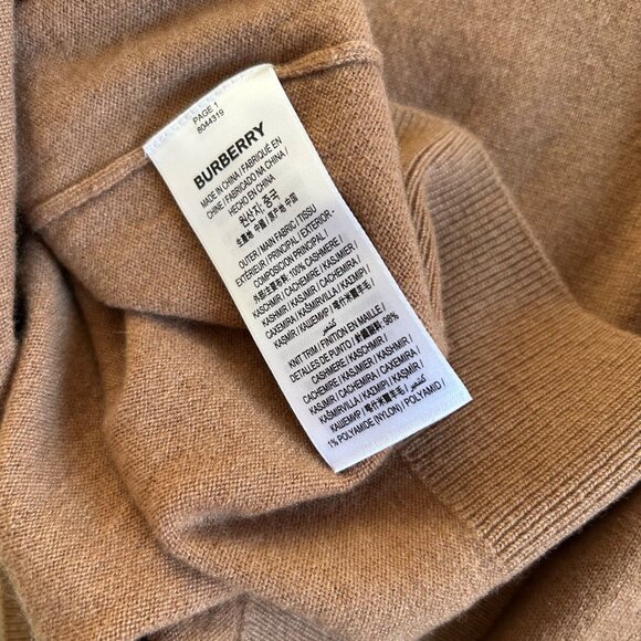 Burberry Mens Sz L Logo-embroidered 100% Cashmere Crew Neck Pullover Sweaters - Picture 13 of 14